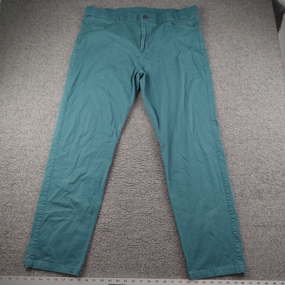 Greyson Pants Mens 40x31 Five Pocket Straight Leg Teal Performance Golf EUC